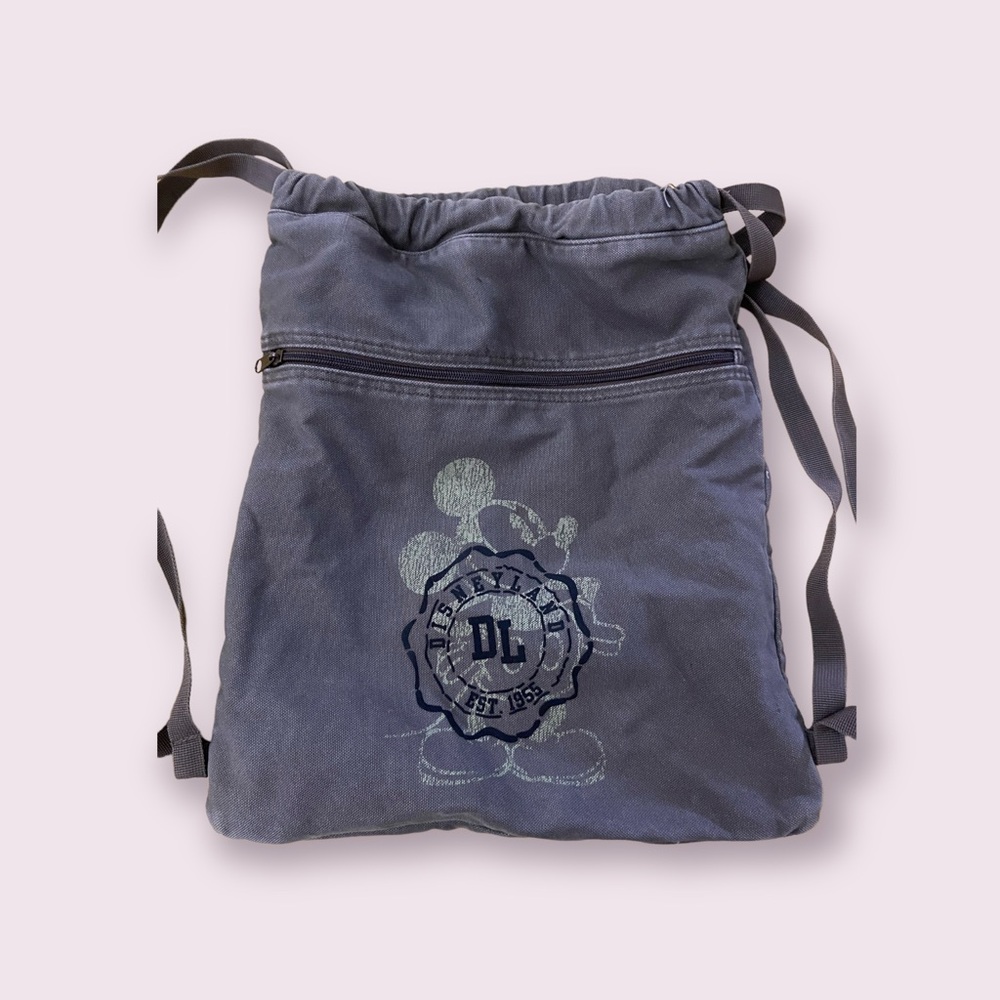 Disneyland Resort Draw String Back Pack Army Green - image 2